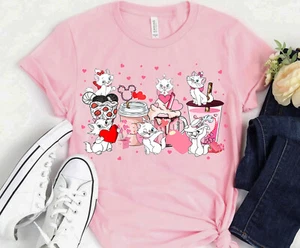 Disney Aristocats Marie Cat Coffee Latte Cup Shirt Unisex Adult Kid Tee 5924637 - Picture 1 of 7