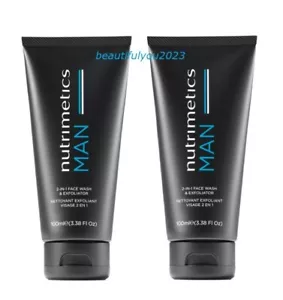 NUTRIMETICS MAN 2 IN 1 FACE WASH & EXFOLIATOR 100ML X 2 RRP $80 - Picture 1 of 1