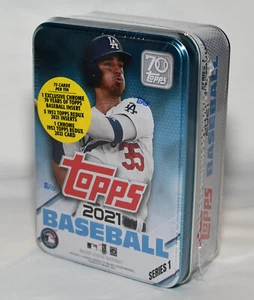 ¡NUEVO! Topps Serie 1 One 2021 - Lata coleccionable - ¡Sellado de fábrica! Cody Bellinger - Imagen 1 de 4