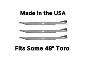 3er-Pack Rasenmäherklingen für 48 Zoll geschnittenes Toro Radpferd - Toro Teil # 10-6637 - Bild 1 von 1
