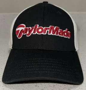 TaylorMade Mesh Golf Cap Hat Trucker Style SnapBack Black White Mesh TMAX Gear - Picture 1 of 10