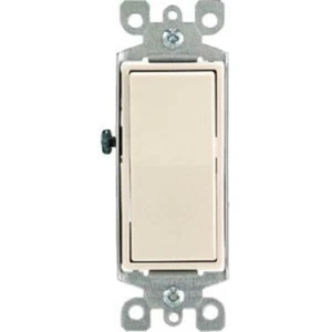 (50)-Leviton Decora Residential Grade 15 Amp Rocker Single Pole Switch Lt Almond - Picture 1 of 1