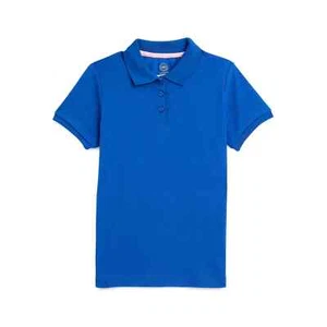 Wonder Nation Girl's Short Sleeve Polo Uniform Shirt 5 Colors Sizes XS-XL - Picture 1 of 20