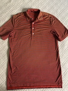 RLX Ralph Lauren Polo Shirt Mens XL Blue/Orange Striped Performance Golf - Picture 1 of 8