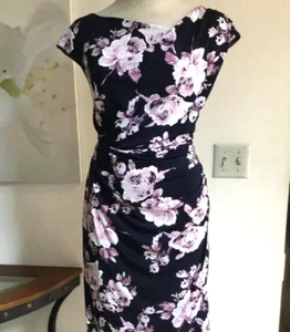 CONNECTED Pencil Printed Short Dress Sleeveless Ruched Spandex Multicolor 10 - Picture 1 of 8