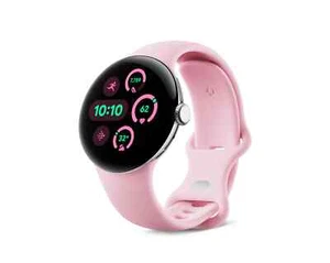Google Pixel Watch 3 LTE 41mm srebrny różowy GA05740 klasa A UK 1 rok gwarancji - Zdjęcie 1 z 9