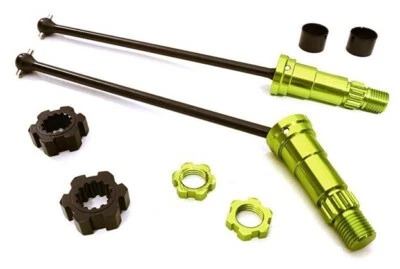 C27072GREEN Integy Universal Driveshafts +12mm Ext. Stub Axles Traxxas X-Maxx - Image 1 of 4