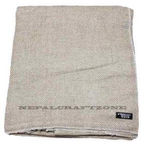 Himalaya Kaschmir Überwurf, braune Farbe Kaschmir Decke 54"x108", handgefertigt in Nepal - Bild 1 von 8