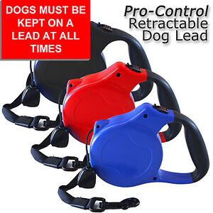 Pro-Control 8m Retractable Lockable Dog Lead Leash Extendable Pet 50kg