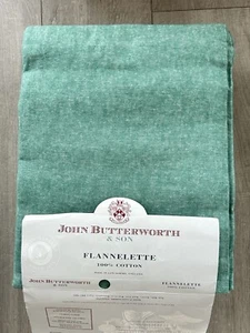 Vintage New Flannelette Sheets Butterworth 70s Made In England Pair Green Double - Picture 1 of 9