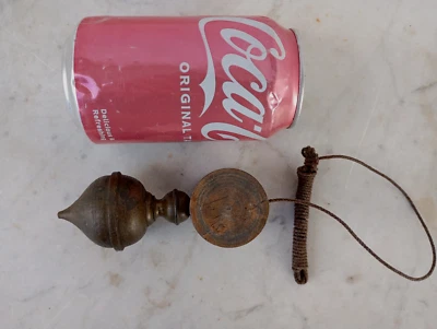 Small 3" Plumb Bob Mason in Solid Brass Antique Vertical Level Tool Wood Block - Image 1 of 4