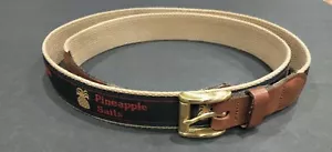 Cintura Leather Man Ltd. Essex fatta a mano ottone massiccio pelle VELE ANANAS TG 46 - Foto 1 di 11
