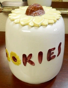 Vintage Sunflower Theme Accent Cooie Jar - Nice! - Picture 1 of 6