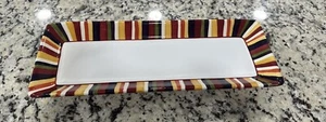 Pampered Chef Simple Additions Rectangular Multi Stripe Serving Dish Platter 16” - Picture 1 of 2