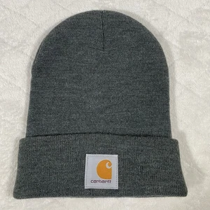 Carhartt Knit Cuffed Beanie Hat Gray One Size Winter Cap Unisex GorpCore Hiking - Picture 1 of 3