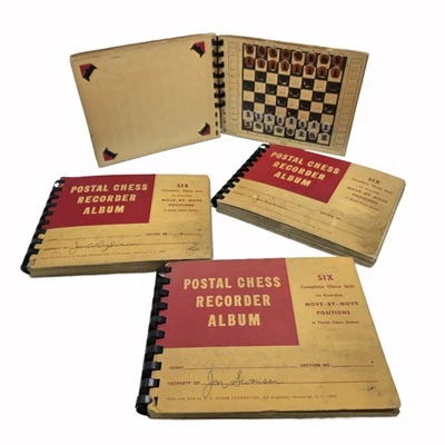 4 Postal Chess Recorder Album US Chess Federation Vintage 1960’s Games - Image 1 of 4