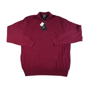 Jos. A. Bank Travler Pima Baumwolle 1/4 Reißverschluss Pullover Herren XL rot adrett Neu mit Etikett - Bild 1 von 7