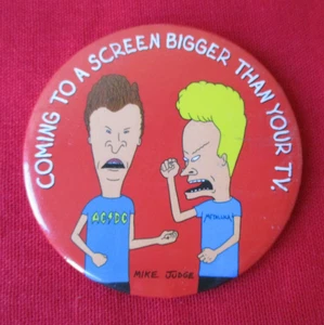 BEAVIS & BUTTHEAD vintage promo pin/badge 3 1/8" (1996) Mike Judge MTV - Picture 1 of 2
