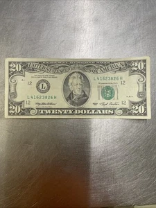 1993 Twenty Dollar Bill Federal Reserve Note Rare 32 Years Old Vintage - Picture 1 of 8