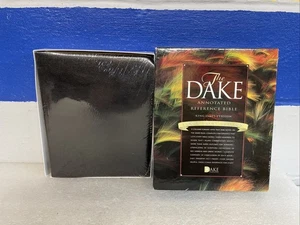 The Dake KJV Annotated Reference Bible Large Print Black Bonded Leather New - Foto 1 di 9
