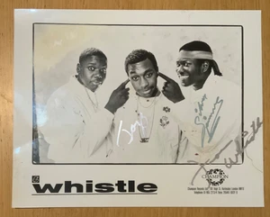 Whistle Signed Promo press Photo 8x10 80s Rap hip Hop OG Kangol Hitman Howie Tee - Foto 1 di 5