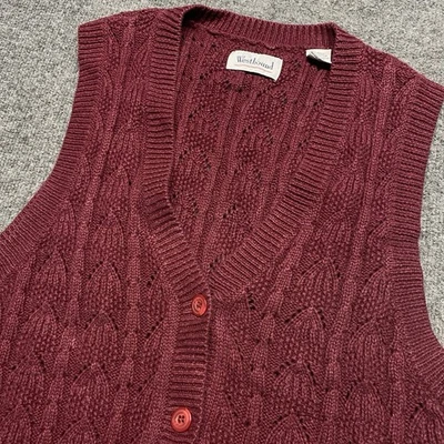 Cárdigan suéter de colección Cypress Links para hombre mediano borgoña botones acrílicos abuelo Foto 1 de 4