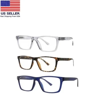 Juego de 3 gafas de lectura rectangulares bloqueo de luz azul fuerza +2,75 - Imagen 1 de 6