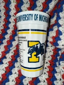 1993 Michigan Wolverines football schedule Packer plastic Tumbler Drinking cup - Picture 1 of 16