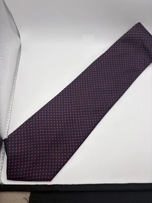 Gravata de seda Barney's New York, azul/vermelha masculina, lâmina: 3,5”; comprimento: ~58,5” - Imagem 1 de 4