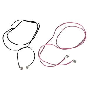 Pink Rope Chain Necklaces Heart Pendant Clavicle Chain Choker Lace Up Necklace - Picture 1 of 10