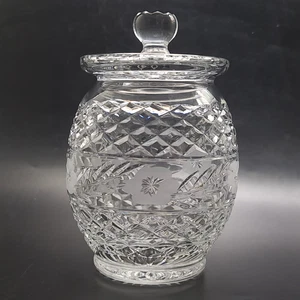 Tutbury Crystal Lidded Jar Hand Cut Glass 19.5cm Vintage Decorative Storage - Picture 1 of 17