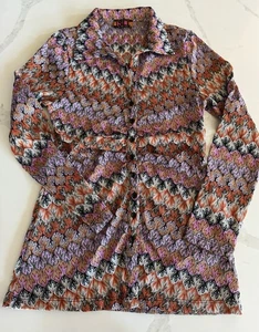 ISLE by MELIS KOZAN NWOT Shirt Ruched Colorful Artsy Size Small - Picture 1 of 5