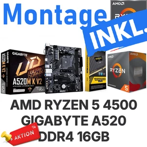 neu vormontiert PC Bundle Aufrüstkit Set AMD Ryzen 5 4500 GIGABYTE MB 16GB RAM - Bild 1 von 6