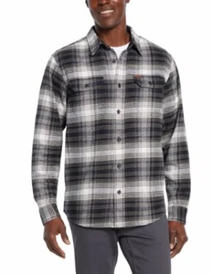Orvis Flanellhemd Herren XL grau schwarz kariert Knopfleiste Outdoor NEU - Bild 1 von 5