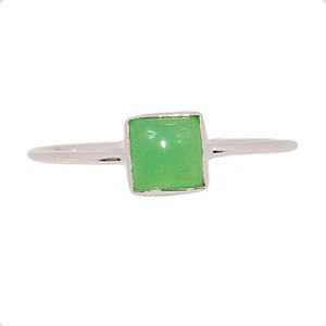 Natural Chrysoprase - Australia 925 Sterling Silver Ring Jewelry s.8 CR74587 - Picture 1 of 1