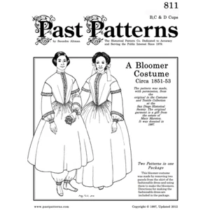 Past Patterns 0811-16-20 - Early 1850s Bloomer Costume Pattern bust size 38"-42" - Picture 1 of 2