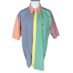 Ralph Lauren Blake Shirt Mens Large Multicolor Gingham Check Short Sleeve - Picture 1 of 7