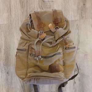 XYISI CLOTH Canvas Backpack Guang Tong Snaps Green - Picture 1 of 11