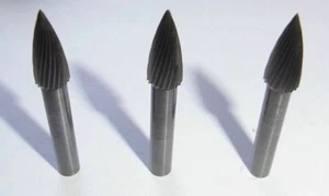 3x Frässtifte VHM Schaft 6 mm Rotorfräser Rotierfräser Spitzbogen Fräser *195K* - Bild 1 von 1