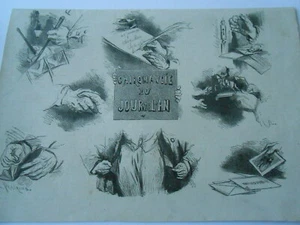 Gravure 1862 - Chiromancie du Jour de l'An - Picture 1 of 1
