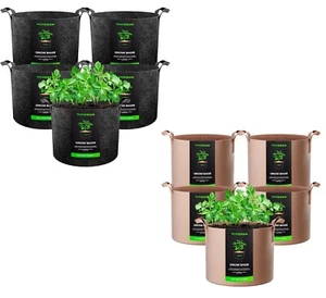 VIVOSUN 5Pack Plant Grow Bags Thickened Nonwoven Fabric Soil Pots w/ Handle - Picture 1 of 138