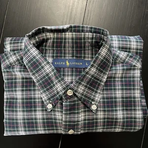 Ralph Lauren kariertes Button Down Hemd Herren L grün langarm klassisch *Mangel - Bild 1 von 20