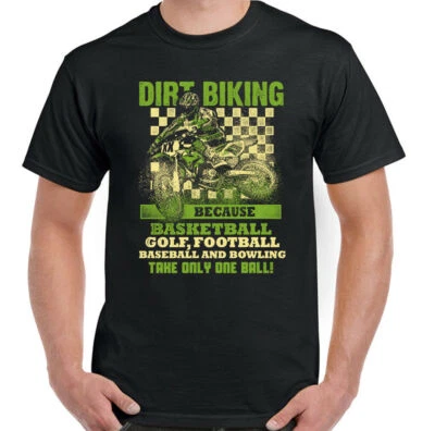 Dirt Biking Mens Funny Motocross T-Shirt Bike Scrambler MotoX Motorbike Biker - Image 1 of 4