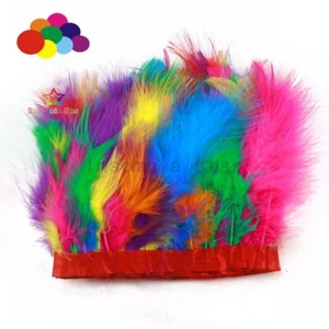 Wholesale 2 meter Multicolor Marabou Feather fringe trims Width 6-7 INCH Wedding - Picture 1 of 8