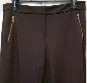 PANTALONES MARC NEW YORK NUEVOS CON ETIQUETAS Mujer Talla 12 Marrón con Cremalleras Doradas Frontales $89 - Imagen 1 de 7