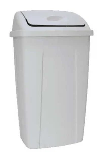 Mainstays 13 Gallon Trash Can, Plastic Swing Top Kitchen Trash Can, Gray - Picture 1 of 9