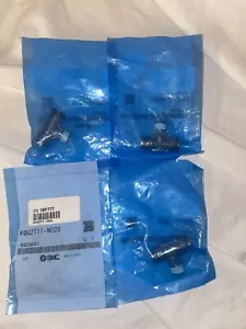 Lot Of (4) SMC KQG2T11-N02S Branch Tee,Thread 1/4",Tube 3/8" Push Lock Fittings - Picture 1 of 6