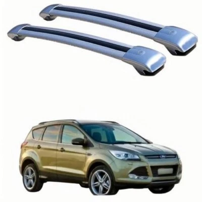 2 件装可上锁车顶横杆架适用于福特 Escape Kuga 2013 - 2019 — 第 1/4 张图片