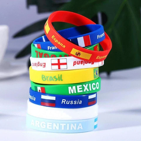 National Flag Qatar 2022 World Cup Sports Bracelet Silicone Souvenirs Fans Cover