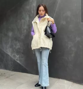 Free’s Mart Womens 2-Way Winter Puffer Jacket Coat Vest With Removable Sleeves - Picture 1 of 10